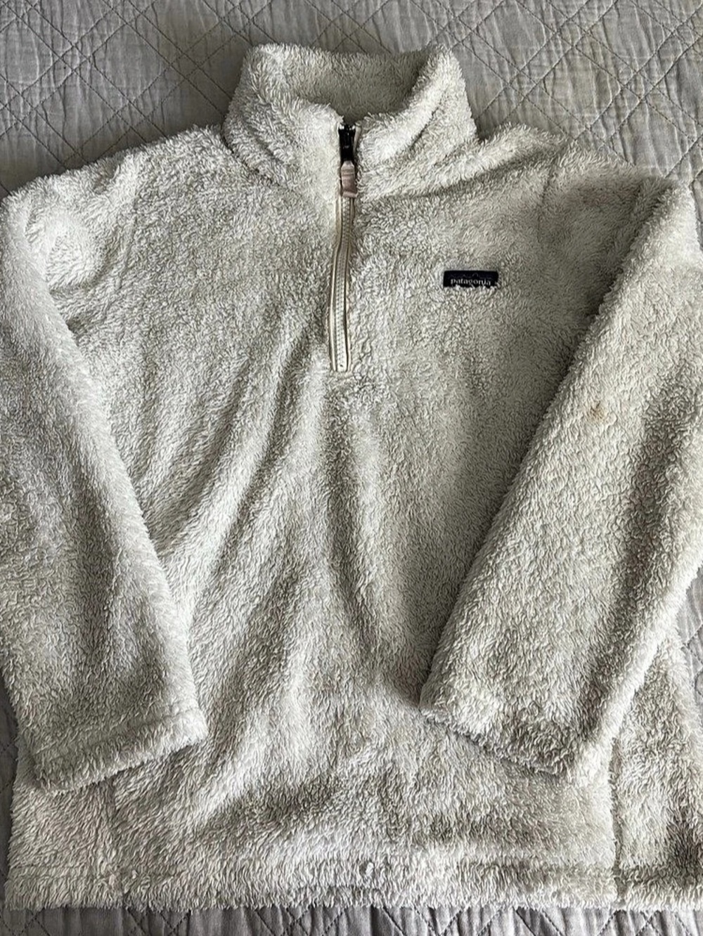 Patagonia Fleece Quarter-Zip in White Large